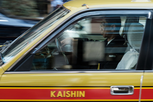 japan taxi cab, street photography